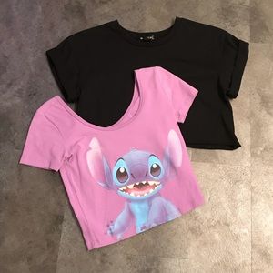 Two crop tops! 💓 Adorable Stitch!!